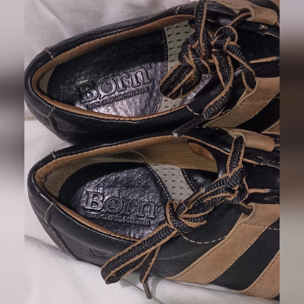 Born Men's Black and Tan Leather Oxfords Ashram II 9.5 43 New